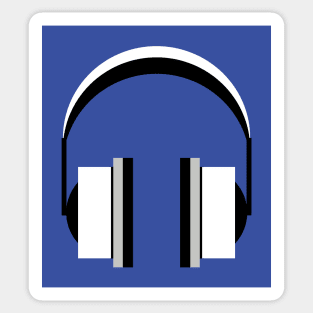 Headphones in dazzling blue Sticker